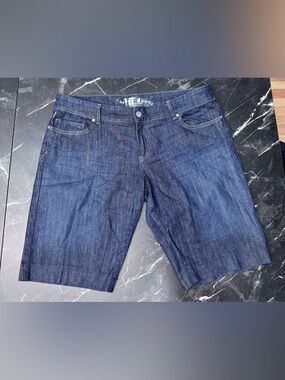 !it Jeans Dark Blue Cropped Denim Shorts Womens 32 Casual Summer Style